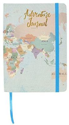 My Travels Adventure Hardback Journal A5 Notebook Map Design