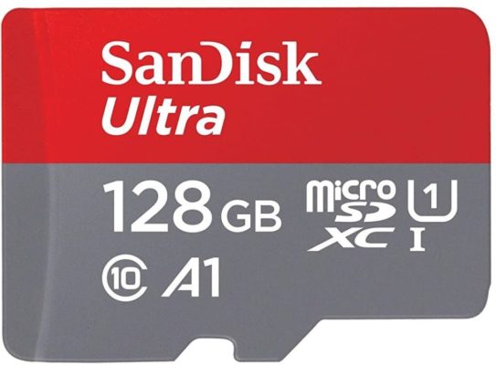 SanDisk Ultra 128 GB microSDXC Memory Card + SD Adapter