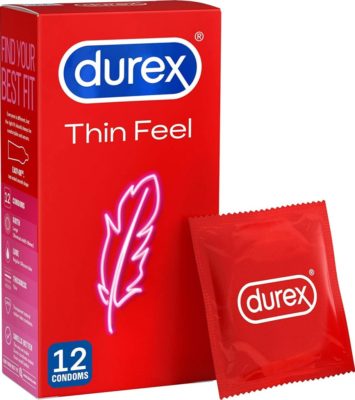 Durex Thin Feel Condoms, Pack of 12 (Packaging May Vary)